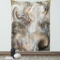 thumbnail image 1 of Marble Tapestry, Retro Style Paintbrush Colors in Marbling Texture Watercolor Artwork, Wall Hanging for Bedroom Living Room Dorm Decor, 60W X 80L Inches, Sand Brown Dust Pale Grey, by Ambesonne, 1 of 5