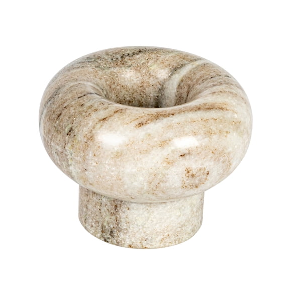 Bloomingville Small Round Marble Tealight Holder, Beige