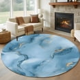 thumbnail image 1 of Marble Texture 7FT Round Area Rugs for Living Room 111 Gold Blue Crack Abstract Gradient Art Ultra-Thin Non-Slip Round Rugs Machine Washable Low Pile Circle Carpet for Bedroom Kitchen Nursery, 1 of 9