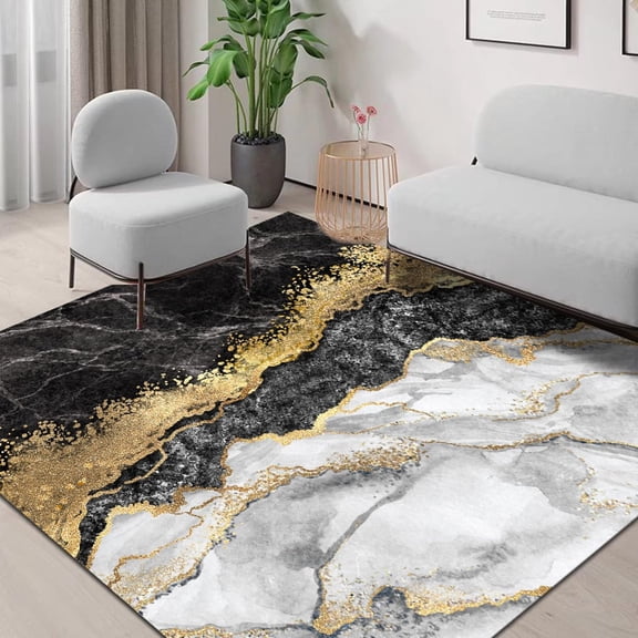 Marble Texture Area Carpet Modern Minimalism Abstract Printed Rugs Floor Doormat Living Room Home Decor Carpets Mats Boys Girls Bedroom 2x3 Area Rug Non-slip Washable Soft Durable