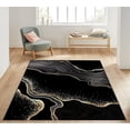 thumbnail image 1 of Marble Texture Area Rug Luxurious Black And Gold Stripes Art Decor Rug Ultra Soft Non-Slip Non-Shedding Washable Home Decor Carpet For Dining Home Decor Office Kids Playroom 3 x 5ft, 1 of 6