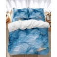 thumbnail image 1 of Marble Texture Bedding Duvet Cover Set Twin Size 4 Pieces Blue Gold Crack Abstract Gradient Art Bedding Set with Zipper Closure, 1 Comforter Cover 68x86 Inches 1 Flat Sheet & 2 Pillow Cases, 1 of 7