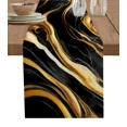 Marble Texture Black Table Runner Wedding Decor Table Cover Holiday