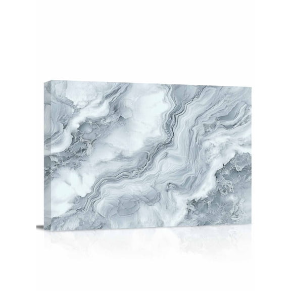 Marble Texture Canvas Print Wall Art Abstract Grey White Gradient Art Pictures Painting Morden Artwork for Living Room Bedroom, Ready to Hang - 12"x16"