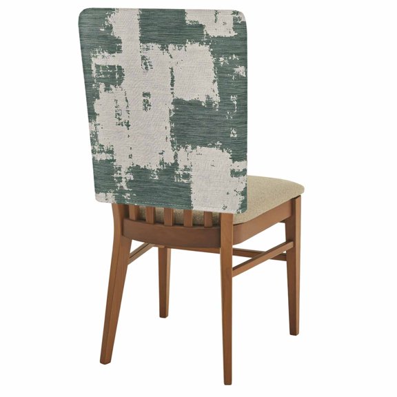Marble Texture Chair Back Covers Set of 2, Green Gary Watercolor Modern Art Removable Dining Seat Cover Washable Kitchen Chair Slipcovers Protective for Party Festival Decoration 19x20in