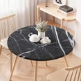 thumbnail image 1 of Marble Texture Fitted Round Tablecloth Waterproof Table Covers Elastic Edged White Marble Pattern Table Clothes for Dining Table, 1 of 7