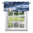 thumbnail image 1 of Marble Texture Gradient Valance Curtain Blue Gold Gradient Window Valances Rod Pocket Short Curtains Window Treatments for Kitchen Bedroom Bathroom Laundry 60" x 18", 1 of 9