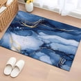 thumbnail image 1 of Marble Texture Gradient Washable Small Entryway Area Rugs 2'x3', Blue Gold Gradient Low Pile Throw Rug Non-Slip Sturdy Edge Binding Carpet for Front Door Floor Room Entry, 1 of 9