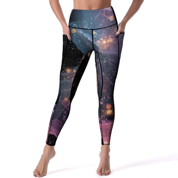 Marble Texture High Waisted Leggings for Women No See Through Tummy Control Buttery Soft Yoga Pants for Workout Athletic Running