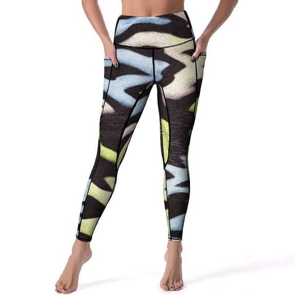 Marble Texture High Waisted Leggings for Women No See Through Tummy Control Buttery Soft Yoga Pants for Workout Athletic Running