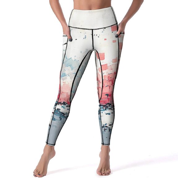 Marble Texture High Waisted Leggings for Women No See Through Tummy Control Buttery Soft Yoga Pants for Workout Athletic Running