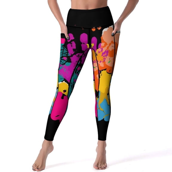 Marble Texture High Waisted Leggings for Women No See Through Tummy Control Buttery Soft Yoga Pants for Workout Athletic Running