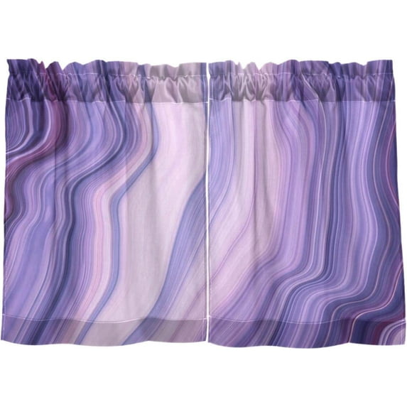 Marble Texture Kitchen Curtains 2 Panels UV Protected Tier Curtains, Half Window Curtains Kitchen Tiers for Guest Room Bathroom Sink Laundry Room Basement,36 x 27 Inch