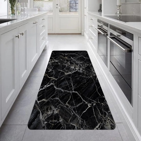 Marble Texture Kitchen Mat Anti-slip Soft Long Strip Bedroom Hallway Area Rug Balcony Living Room Carpet Home Decoration