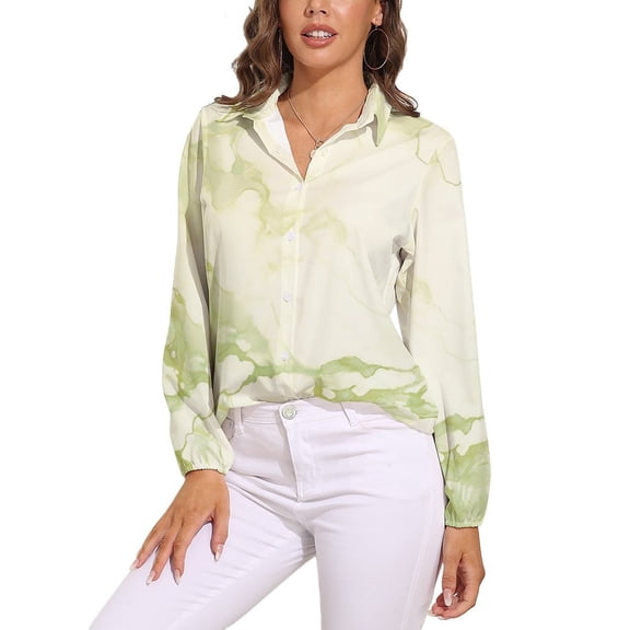 Marble Texture Long Sleeve Blouse Woman Streetwear Casual Shirts Summer Oversize Woman Streetwear Clothing Birthday Present