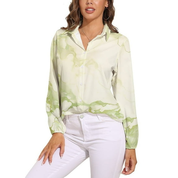 Marble Texture Long Sleeve Blouse Woman Streetwear Casual Shirts Summer Oversize Woman Streetwear Clothing Birthday Present