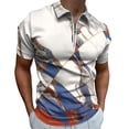 thumbnail image 1 of Marble Texture Men Zipper T-shirt Summer Casual Short Sleeve T-shirt Top, 1 of 7