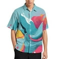 thumbnail image 1 of Marble Texture Men's Shirt Short Sleeves Printed Button Down Summer Shirts, 1 of 6