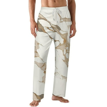 Marble Texture Mens Pajamas Pajama Pants Mens Sleepwear Lounge Sleep Bottoms Stretch with Pockets