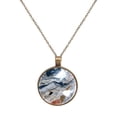 thumbnail image 1 of Marble Texture Necklace Personalized Custom Photo Round Pendant Adjustable Stainless Steel Necklaces with Gift Box for Men Women Mothers Valentine's Jewelry Gift, 1 of 6
