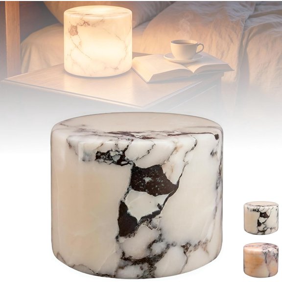 Marble Texture Night Lamp with 5 Color Modes - Sensitive Touch Control Night Light,Type-C Rechargeable & Portable LED Ambient Light (Color-A)