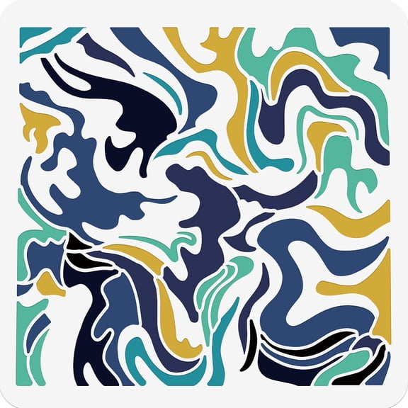 Marble Texture Painting Stencil 11.81x11.81 Inch Reusable DIY Art and Craft Stencils Hollow Out Drawing Painting Template for Painting on Wood Fabric