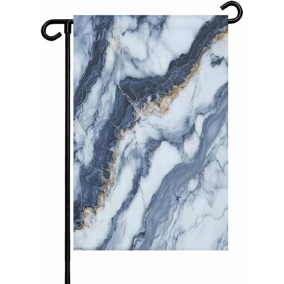 Marble Texture Pattern Garden Flags 12x18 Inch Double Sided Welcome Yard Flags for Outdoor Decor Abstract Geometric Striped Yard Outside Seasonal Decoration