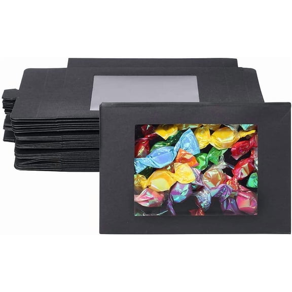 Marble Texture Pattern Paper Gift Boxes with Clear Window Packaging Boxes White Box: 17.5x13.5x3.5cm Unfold: 29x17x0.1cm DIY