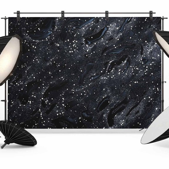 Marble Texture Photography Backdrop 7x5FT, Star Sky White Dot Black Marble Decoration Photo Backdrops, Background for Photography Studio Photo Studio Background, Back Drop for Photoshoot
