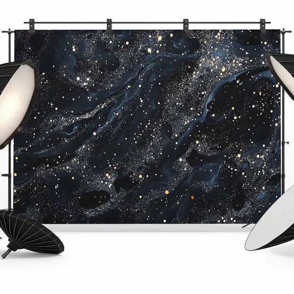 Marble Texture Photography Backdrop 7x5FT, Star Sky White Dot Black Marble Photo Backdrops, Background for Photography Studio Photo Studio Background, Back Drop for Photoshoot