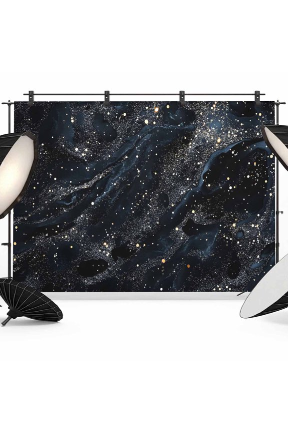 Marble Texture Photography Backdrop 7x5FT, Star Sky White Dot Black Marble Photo Backdrops, Background for Photography Studio Photo Studio Background, Back Drop for Photoshoot
