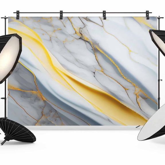 Marble Texture Photography Backdrop 7x5FT, Yellow Gold Line Abstract Modern Style Photo Backdrops, Background for Photography Studio Photo Studio Background, Back Drop for Photoshoot