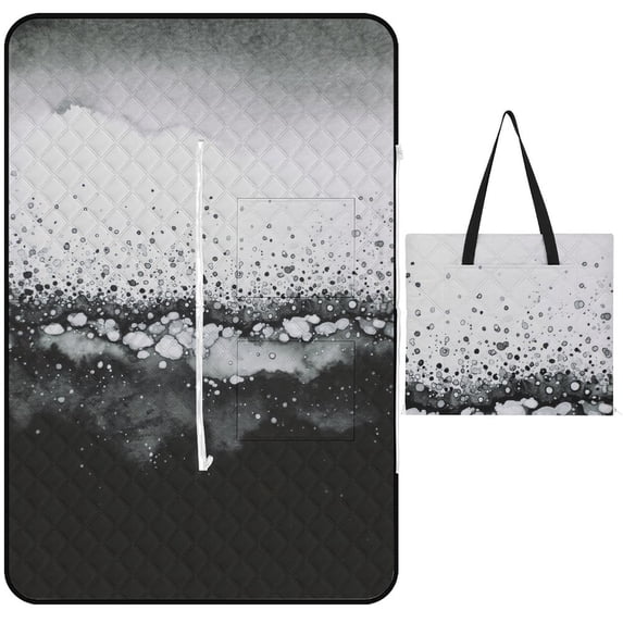 Marble Texture Picnic Blanket Waterproof Outdoor Beach Blanket Hand-held Pad Suitable for Travel, Camping, Beach, Family Gatherings
