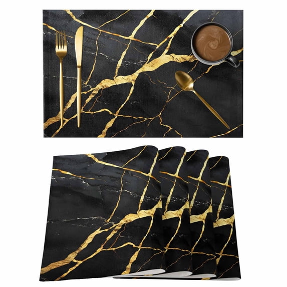 Marble Texture Placemats Set of 6,Wipeable Washable Table Mats for ...