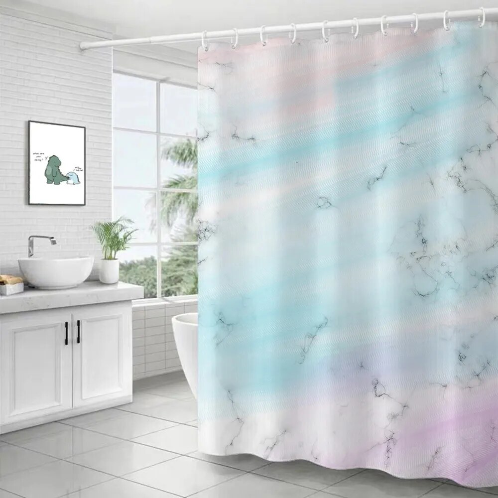 Marble Texture Ripple Shower Curtains Abstract Grain Bath Curtains for