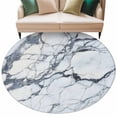 thumbnail image 1 of Marble Texture Round Area&nbsp;Rug 5ft Blue Black Crack Abstract Modern Non-Slip&nbsp;Washable Circle Rugs Soft Felt Indoor Floor Mat for Bedroom Kitchen Living Room Bathroom, 1 of 9