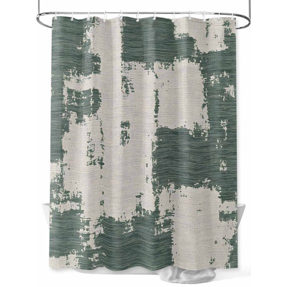 Marble Texture Shower Curtain, Green Gary Watercolor Modern Art Waterproof Shower Curtain Set with 12 Hooks Lightweight Washable Fabric Shower Curtains for Bathroom 72x78 Inches