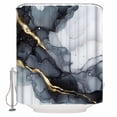 thumbnail image 1 of Marble Texture Shower Curtain Set ，Waterproof Fabric Shower Curtains Gray Marble Abstract Art Shower Curtains for Bathroom,Bathroom Decor 60"x72", 1 of 6