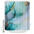 thumbnail image 1 of Marble Texture Shower Curtain Set ，Waterproof Fabric Shower Curtains Teal Gold Cracks Abstract Modern Shower Curtains for Bathroom,Bathroom Decor 60"x72", 1 of 6