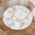 thumbnail image 1 of Marble Texture Tablecloth with Elastic Edge, Round Table Cloth Washable Reusable Table Cover for Kitchen Dining Party Picnic, Medium(Suitable for 45-52 in), 1 of 6
