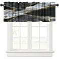 thumbnail image 1 of Marble Texture Valances Curtain for Kitchen, Black Grey Luxury Modern Abstract Window Treatment Valances Short Curtains Rod Pocket Drape for Dining Room Home Decor, 54x18inch, 1 of 6
