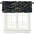 thumbnail image 1 of Marble Texture Valances Curtain for Kitchen Cafe, Abstract Alcohol Ink Dark Print Window Treatment Valances Short Curtains Rod Pocket Drape for Dining Room Home Decor, 54x18inch, 1 of 6