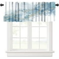 thumbnail image 1 of Marble Texture Valances Curtain for Kitchen, Light Blue Alcohol Ink Background Gold Glitter Window Treatment Valances Short Curtains Rod Pocket Drape for Dining Room Home Decor, 54x18inch, 1 of 6