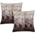 thumbnail image 1 of Marble Throw Pillow Covers Purple Gold Abstract Geometry Pattern Texture Pillow Cases Cushion Covers for Sofa Couch Car Bedroom Home Decor 18 X 18 Inch Set of 2, 1 of 6