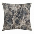 thumbnail image 1 of Marble Throw Pillow Cushion Cover, Ceramic Style Grunge Scratches with Formless Lines and Cracks Artwork, Decorative Square Accent Pillow Case, 16 X 16 Inches, Tan Beige Dark Taupe, by Ambesonne, 1 of 2