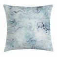 thumbnail image 1 of Marble Throw Pillow Cushion Cover, Soft Pastel Toned Abstract Hazy Wavy Pattern with Ottoman Influences Image, Decorative Square Accent Pillow Case, 16 X 16 Inches, Light Blue Grey Mint, by Ambesonne, 1 of 2