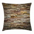thumbnail image 1 of Marble Throw Pillow Cushion Cover, Urban Brick Slate Stone Wall with Rocks Featured Facade Architecture Town Picture, Decorative Square Accent Pillow Case, 18 X 18 Inches, Multicolor, by Ambesonne, 1 of 2
