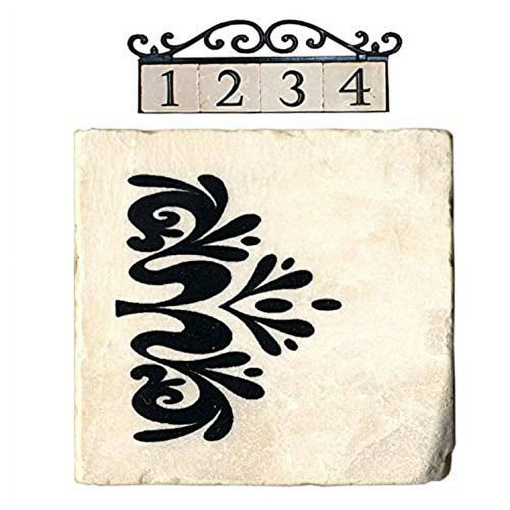 Marble Tile Address Number for Outdoor Plaque, House Number Sign