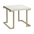 thumbnail image 1 of Marble Top End Table with Metal Base, White & Gold, 1 of 1
