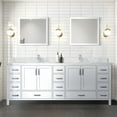 thumbnail image 1 of Marble Topped Double Bath Vanity In White With Faucet And Mirrors 84 In. W X 22 D Countertop, Included 34, 1 of 7